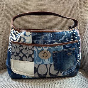 COACH Authentic Vintage Denim Patchwork Hobo - Perfect Summer Bag!